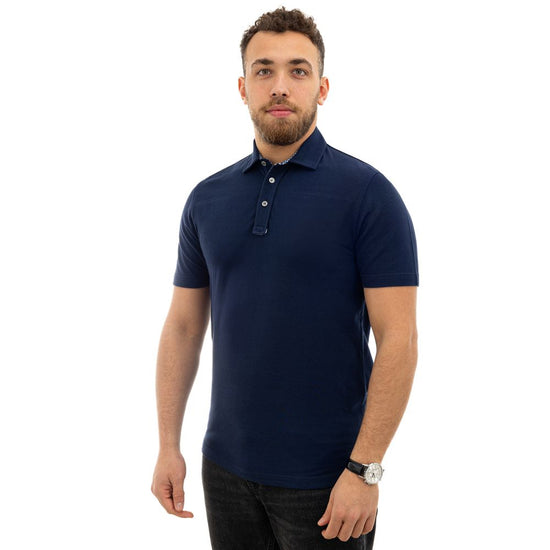 Blue Cotton Polo Shirt