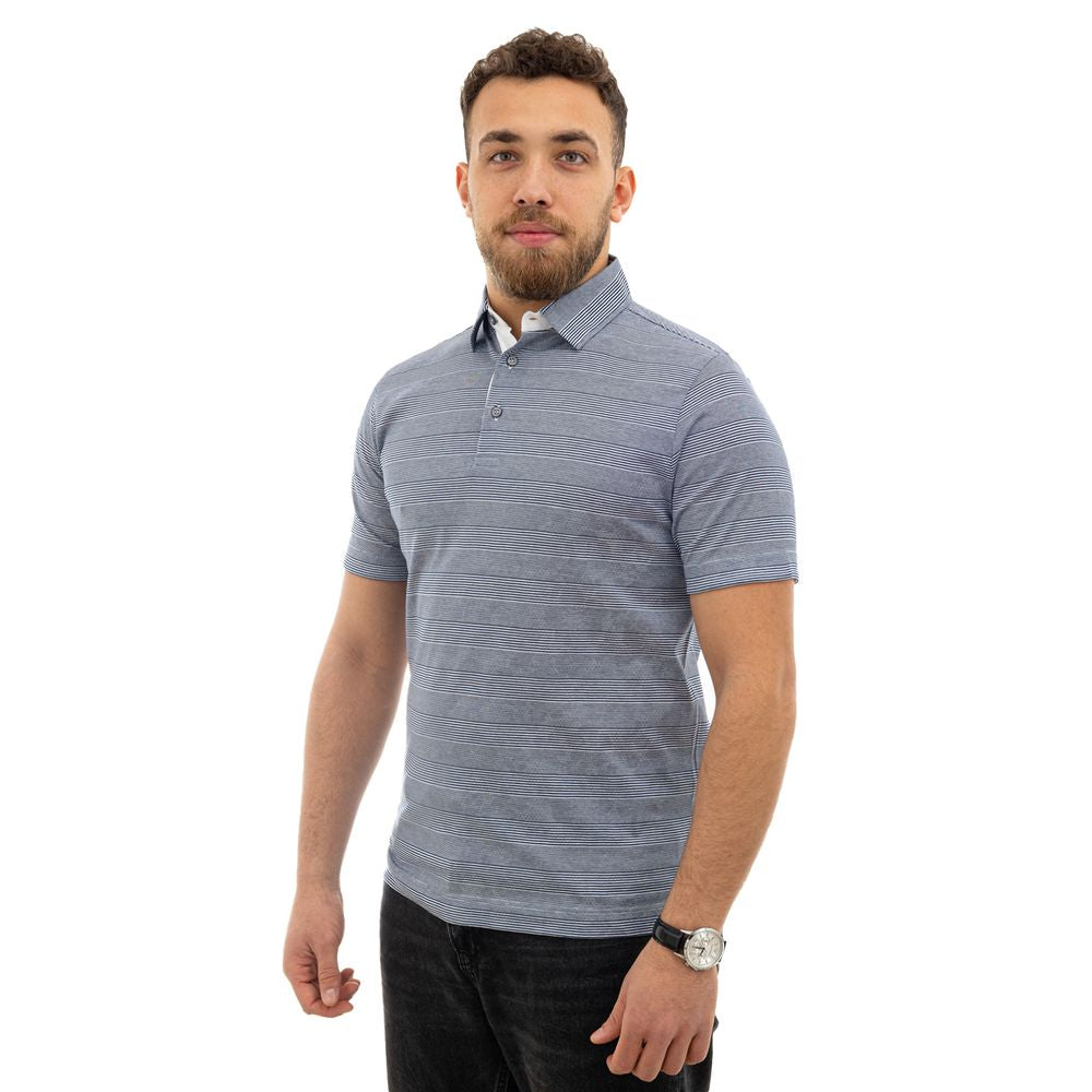 Blue Cotton Polo Shirt