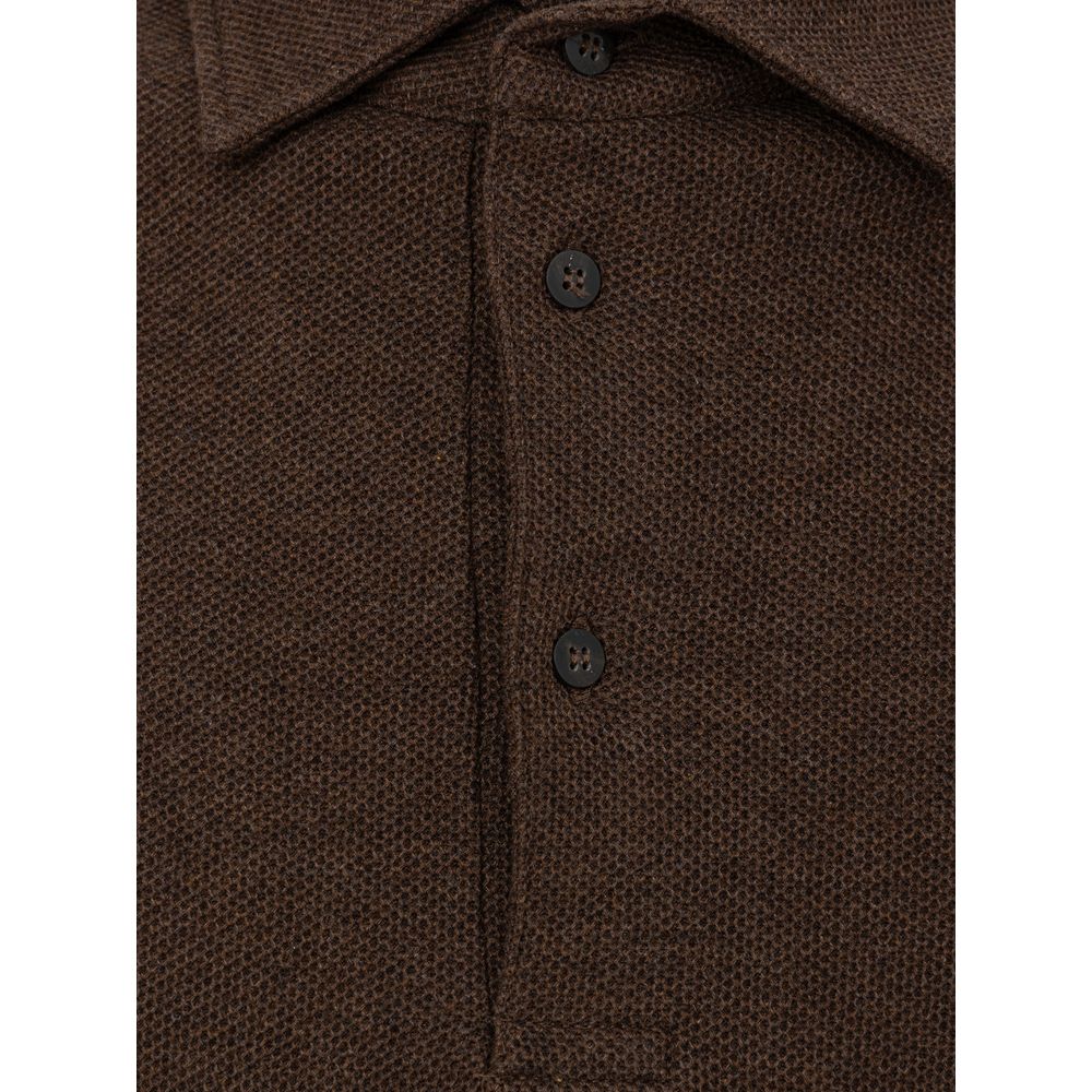 Brown Cotton Polo Shirt