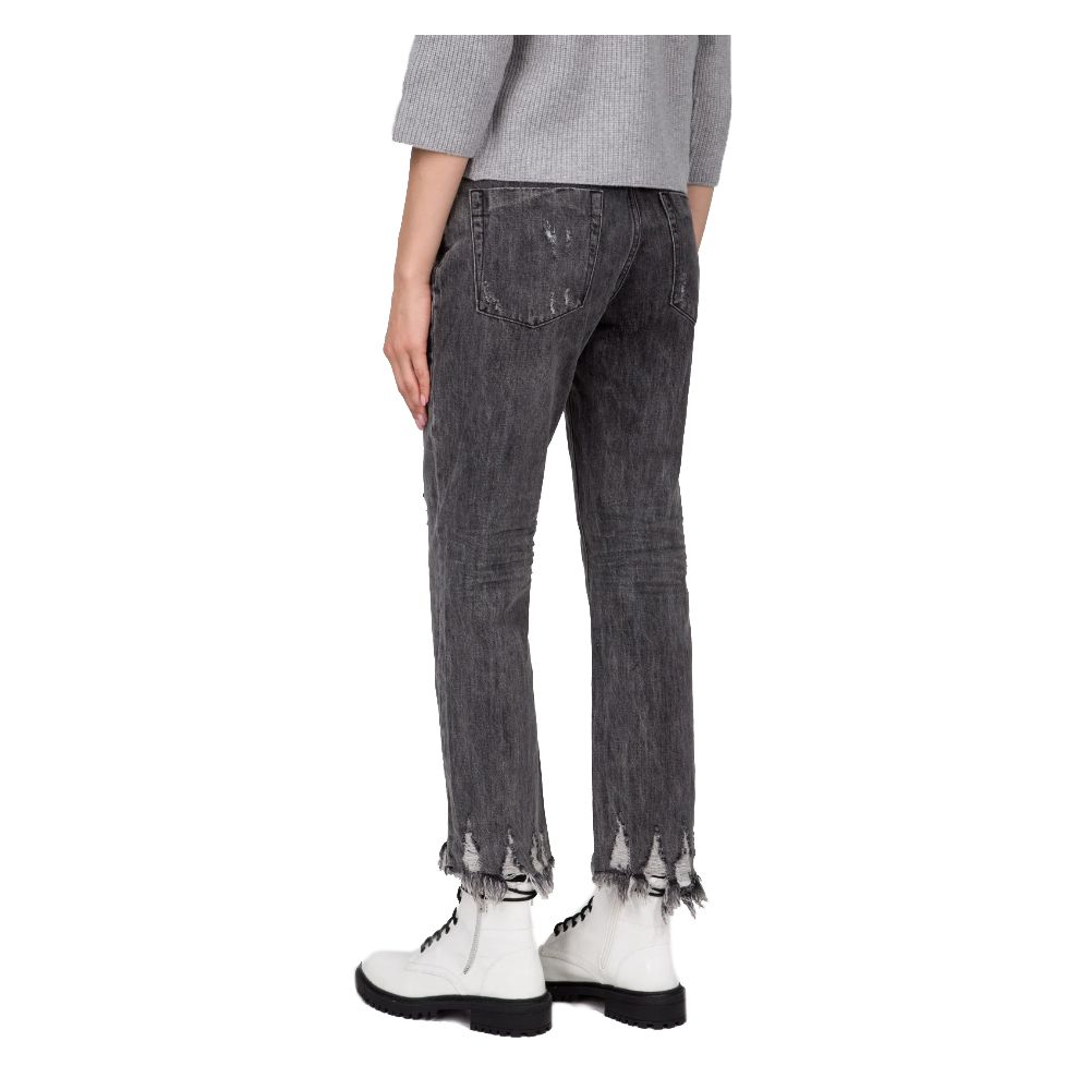 Dark Gray Cotton Women Jeans