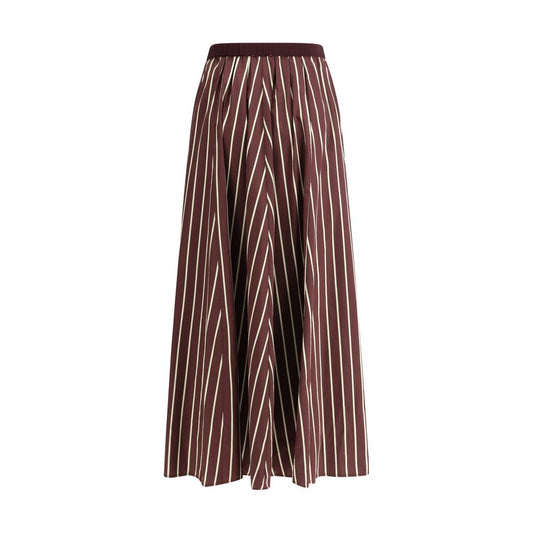 Striped satin Long Skirt