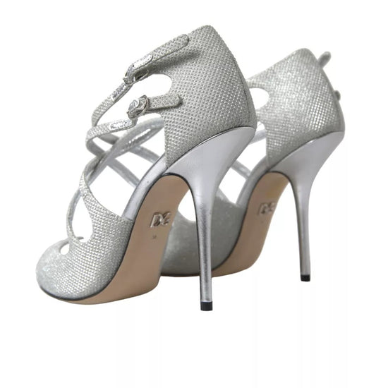 Silver Shimmers Sandals Heel Pumps Shoes