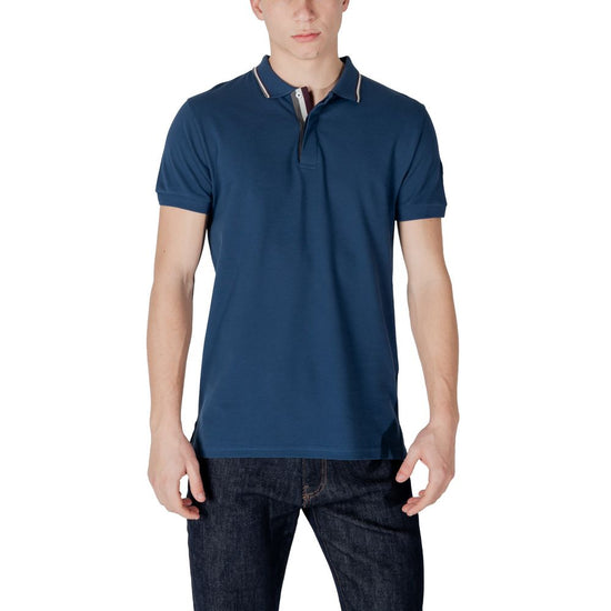 Blue Cotton Polo Shirt