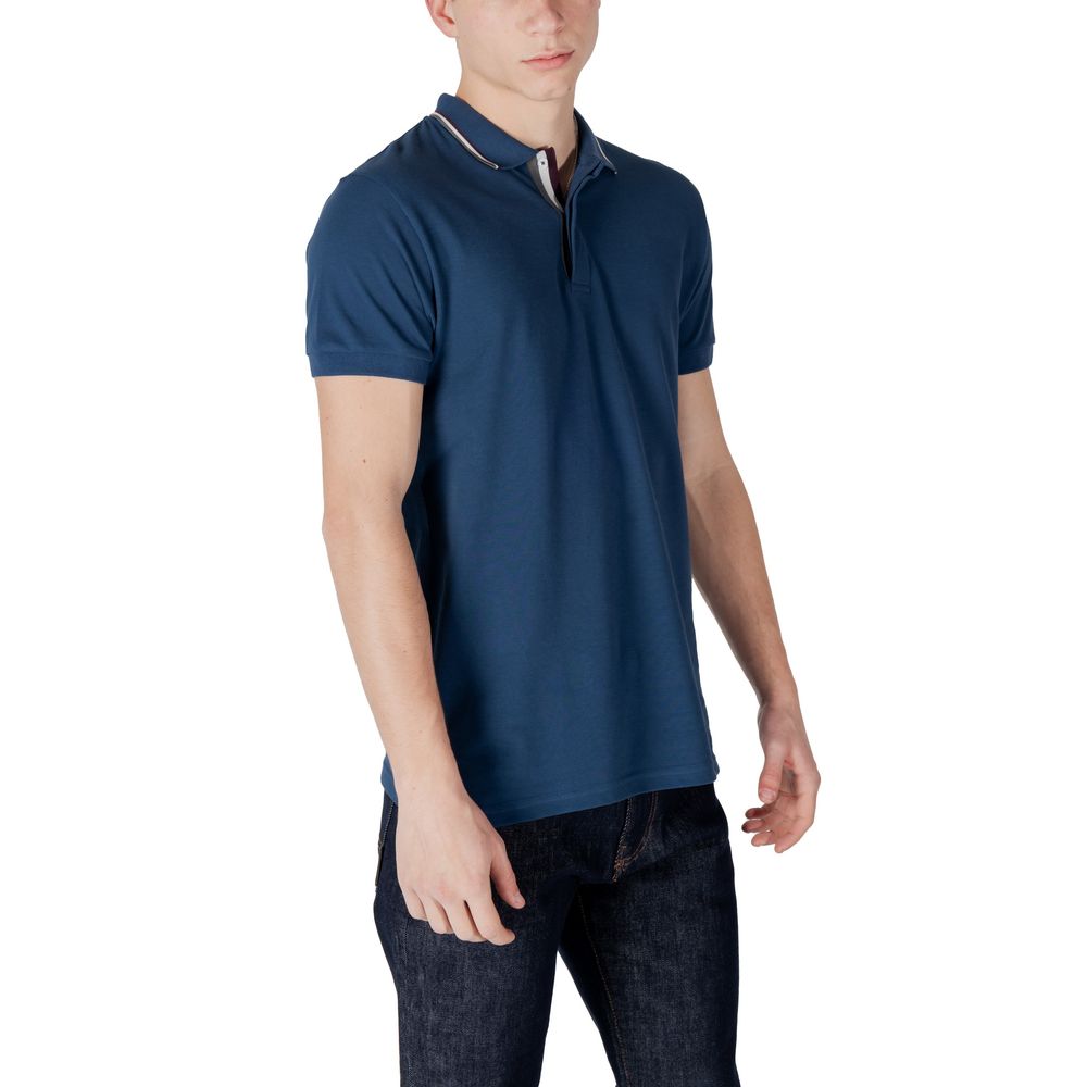 Blue Cotton Polo Shirt