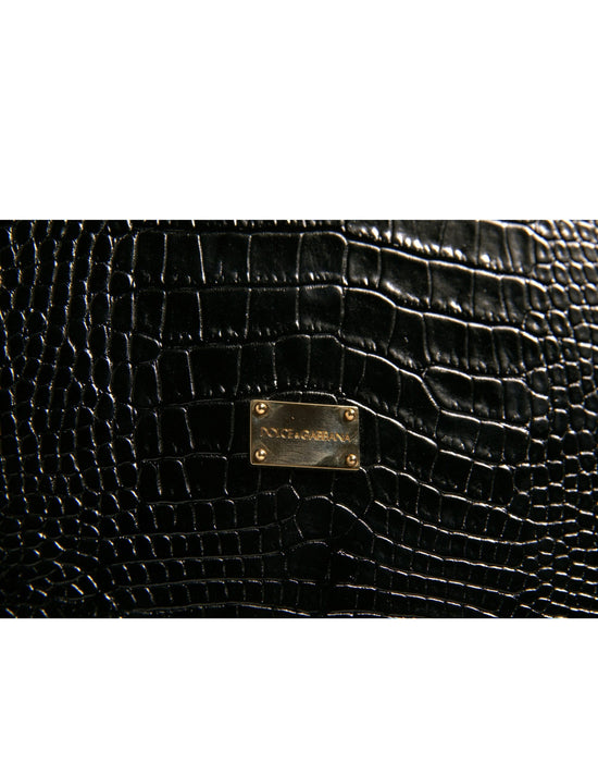 Elegant Black Leather Logo Plaque Holder Catalogue Case