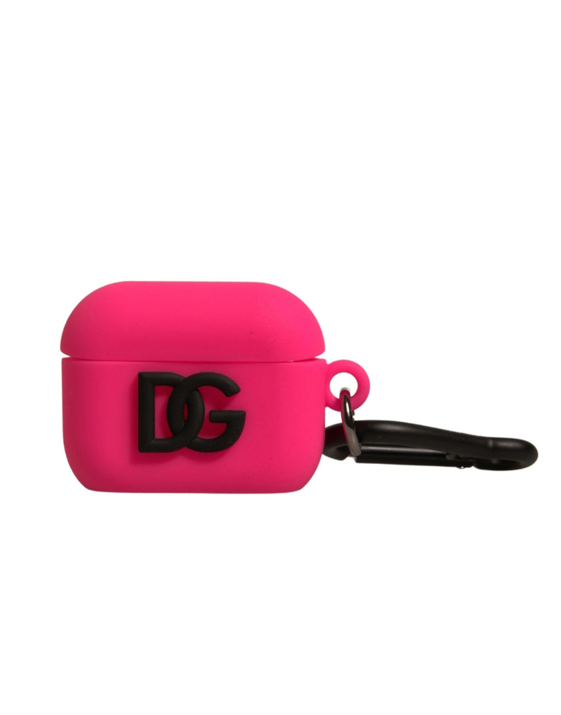 Pink Silicone Rubber Logo Embossed Airpods Case