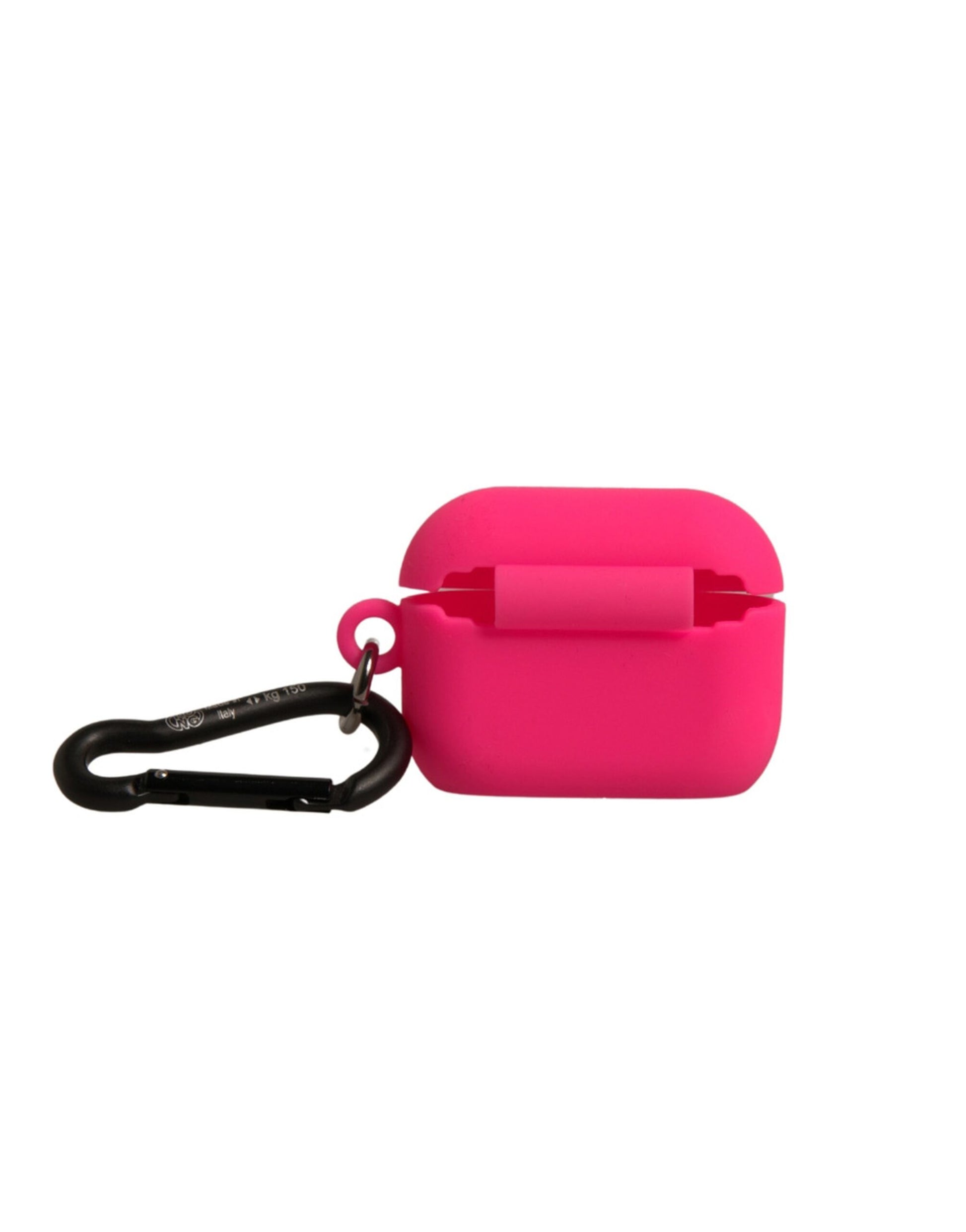 Pink Silicone Rubber Logo Embossed Airpods Case