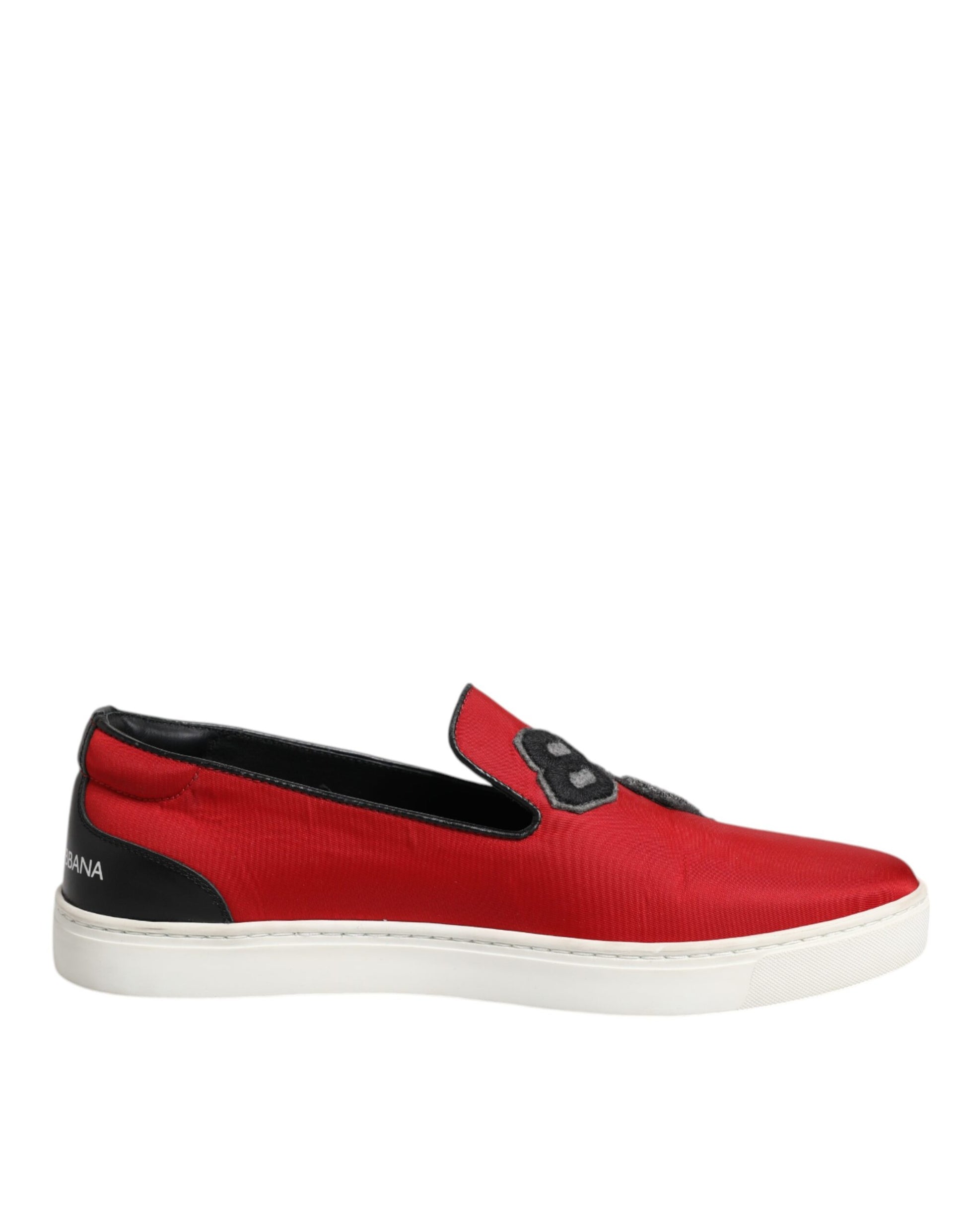 Red Leather Nylon Low Top Men Sneakers Shoes