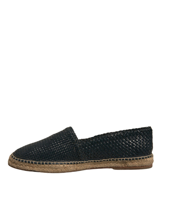 Blue Woven Leather Buffalo Espadrille Shoes