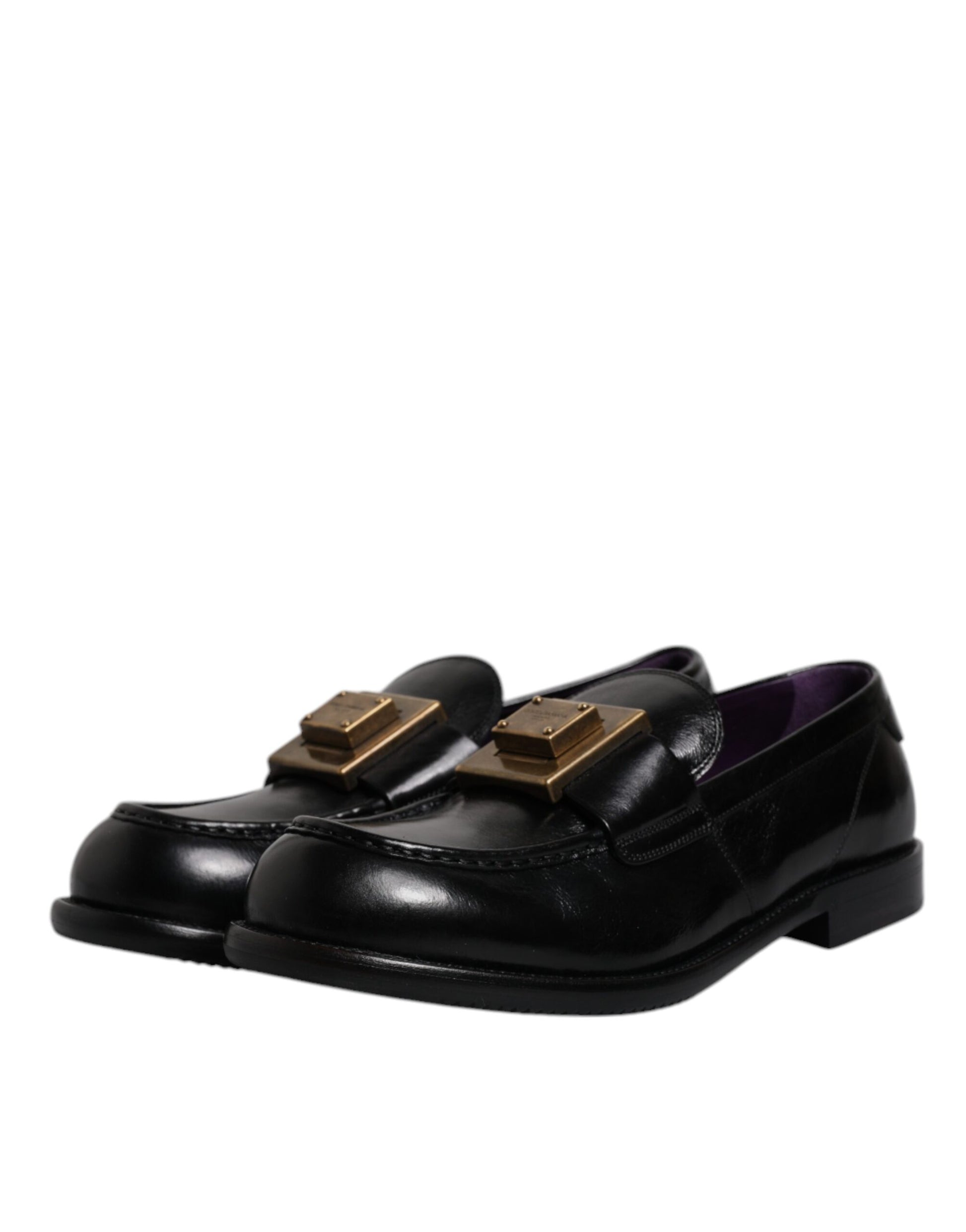 Black Leather Slip On Formal Mocassin Shoes