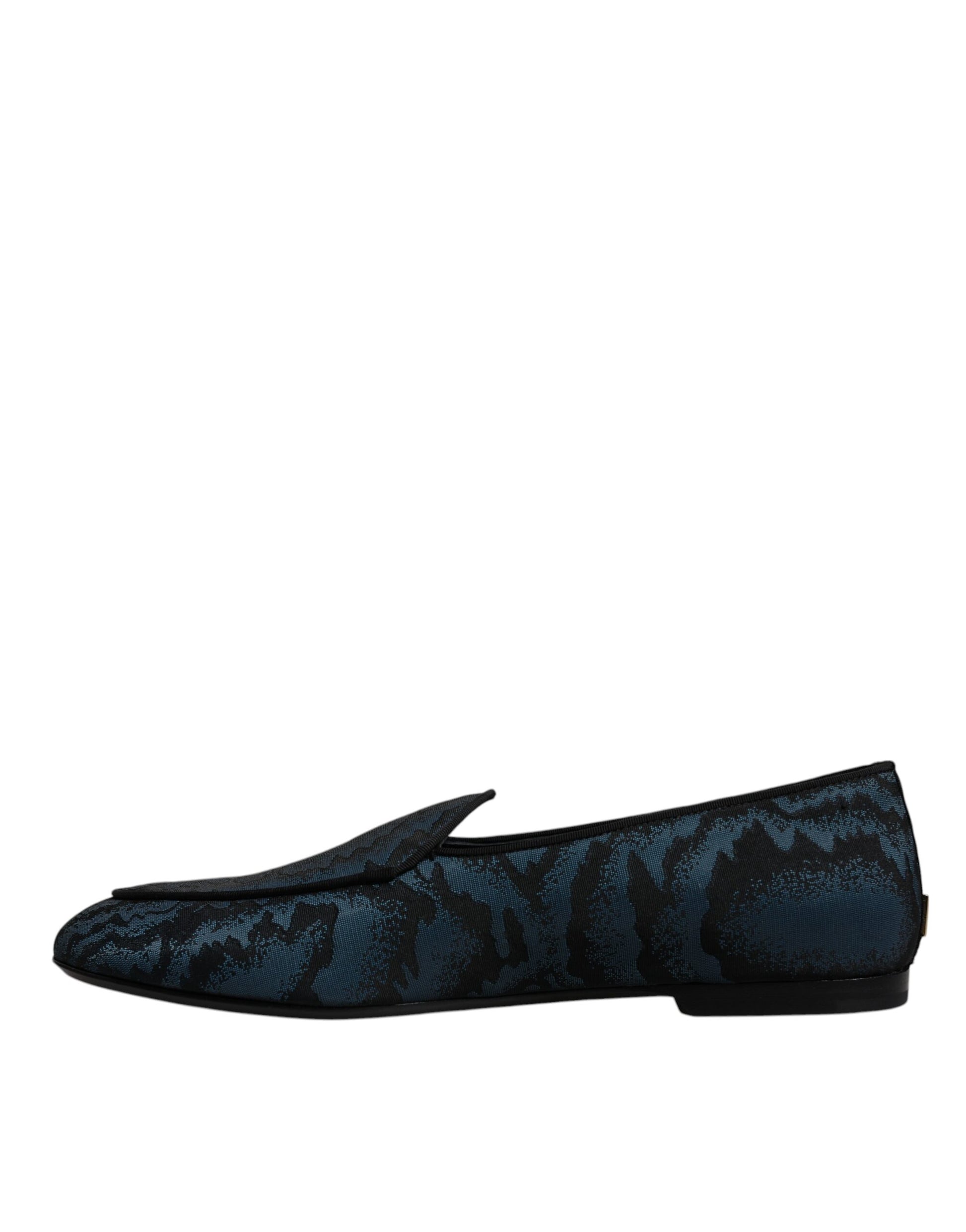 Blue Black Flats Men Loafers Dress Shoes