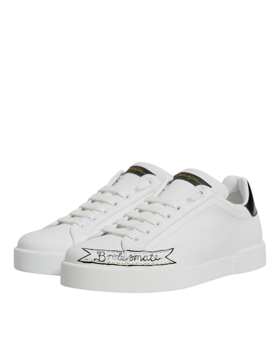 White Leather Low Top Lace Up Sneakers Shoes