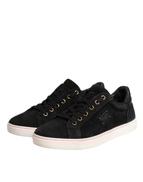 Black Logo Suede Leather Men Sneakers Shoes