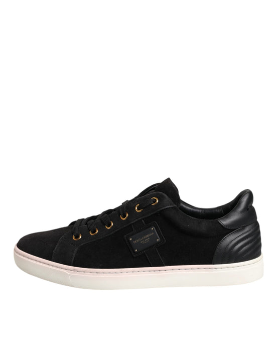 Black Logo Suede Leather Men Sneakers Shoes