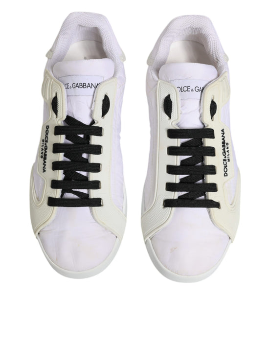 White Portofino Logo Low Top Sneakers Shoes