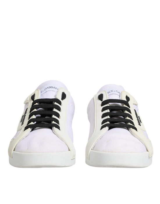 White Portofino Logo Low Top Sneakers Shoes