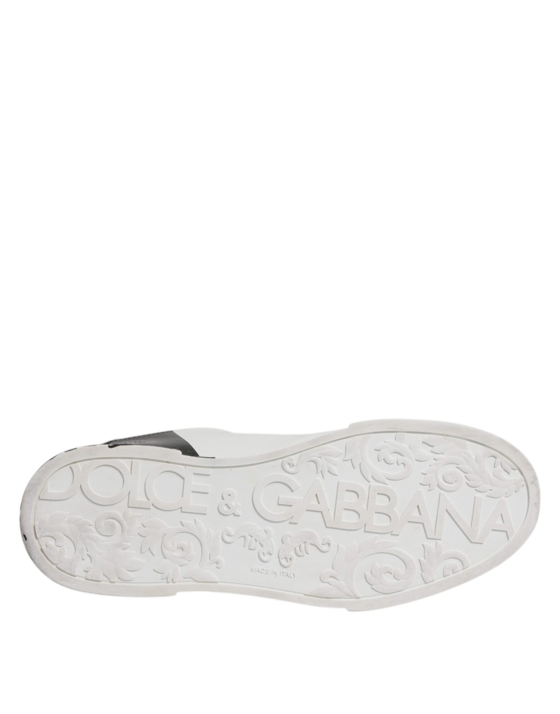 White Black Logo Portofino Sneakers Shoes