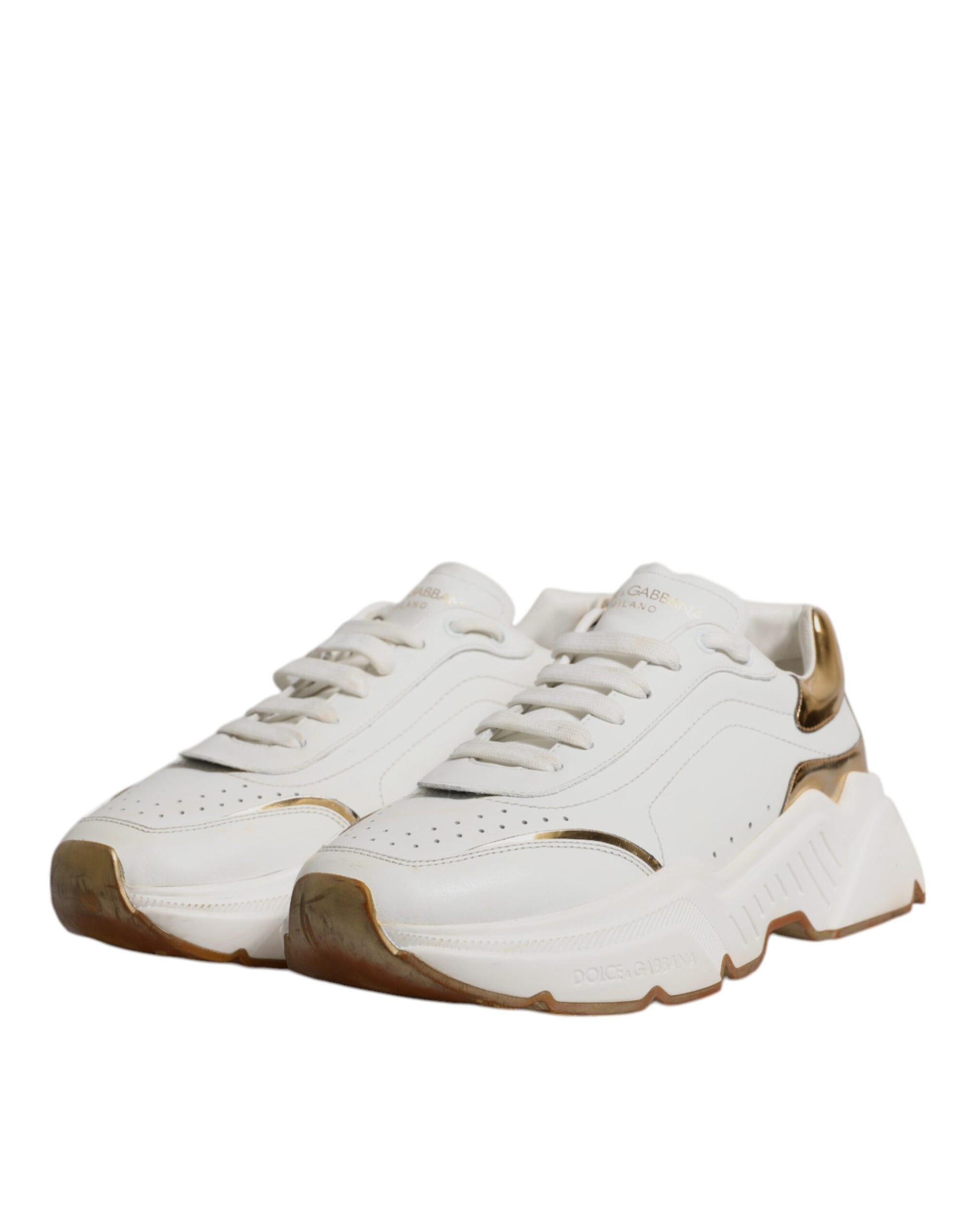 White Gold DAYMASTER Leather Sneakers Shoes