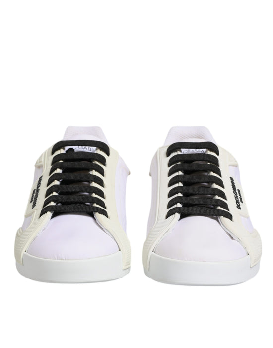 White Portofino Logo Low Top Sneakers Shoes