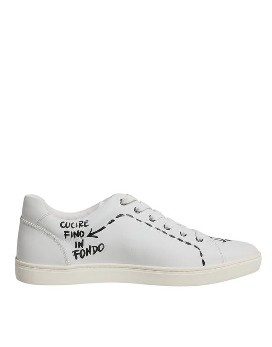 White Leather Milano Low Top Sneakers Shoes