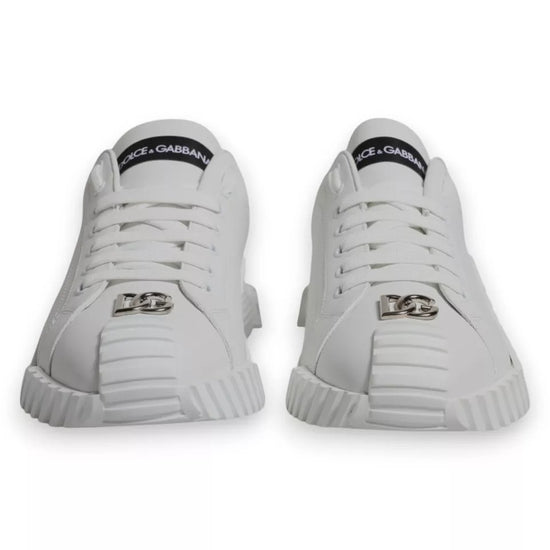 White Leather Logo Low Top NS1 Sneakers Shoes