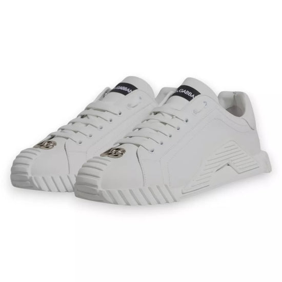 White Leather Logo Low Top NS1 Sneakers Shoes