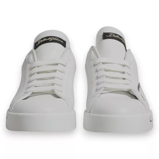 White Gold Logo Portofino Sneakers Shoes