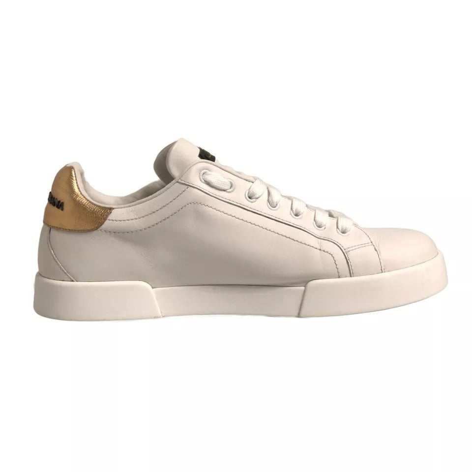 White Crown Patch Portofino Sneakers Shoes