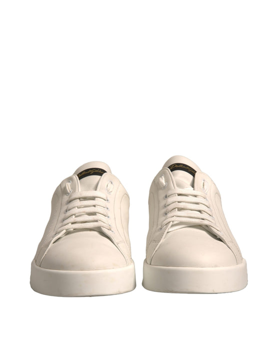 White Black Leather Low Top Men Sneakers Shoes