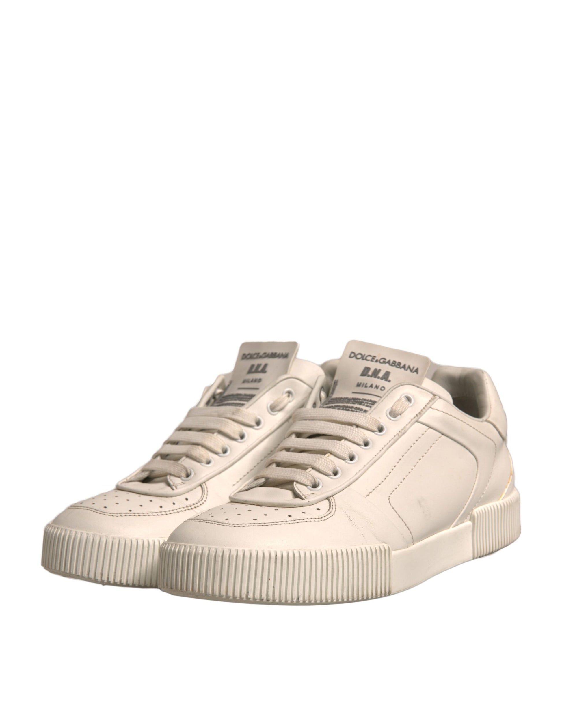 White Miami Leather Low Top Sneakers Shoes