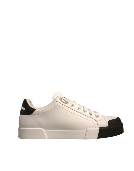 White Leather Logo Portofino Sneakers Shoes