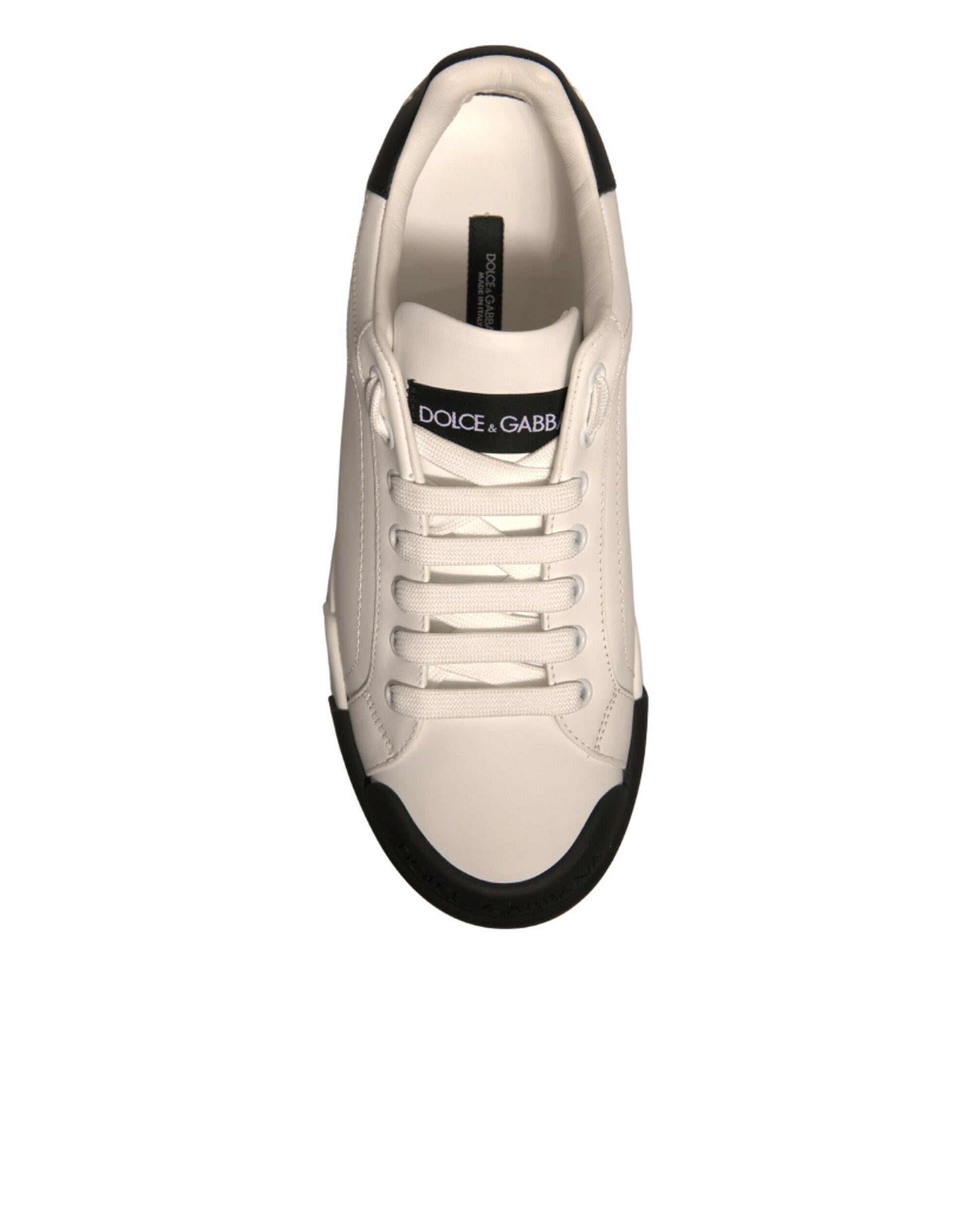 White Leather Logo Portofino Sneakers Shoes