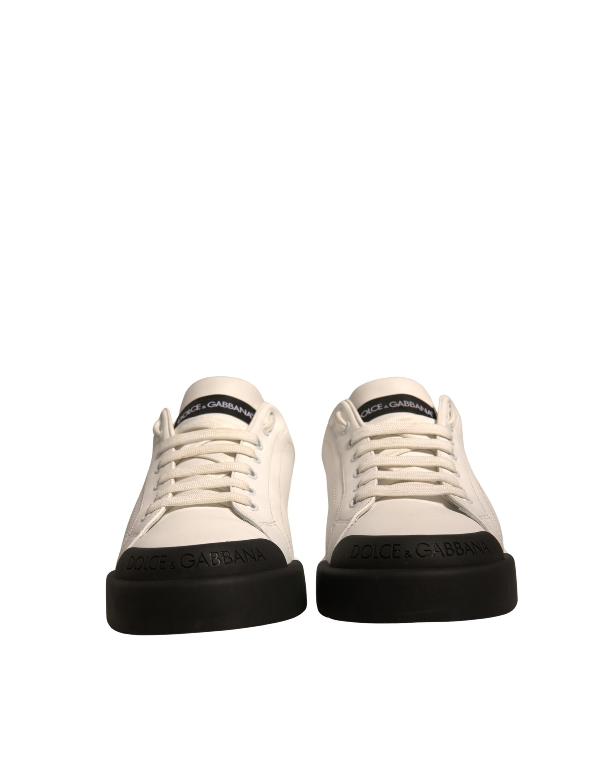 White Leather Logo Portofino Sneakers Shoes