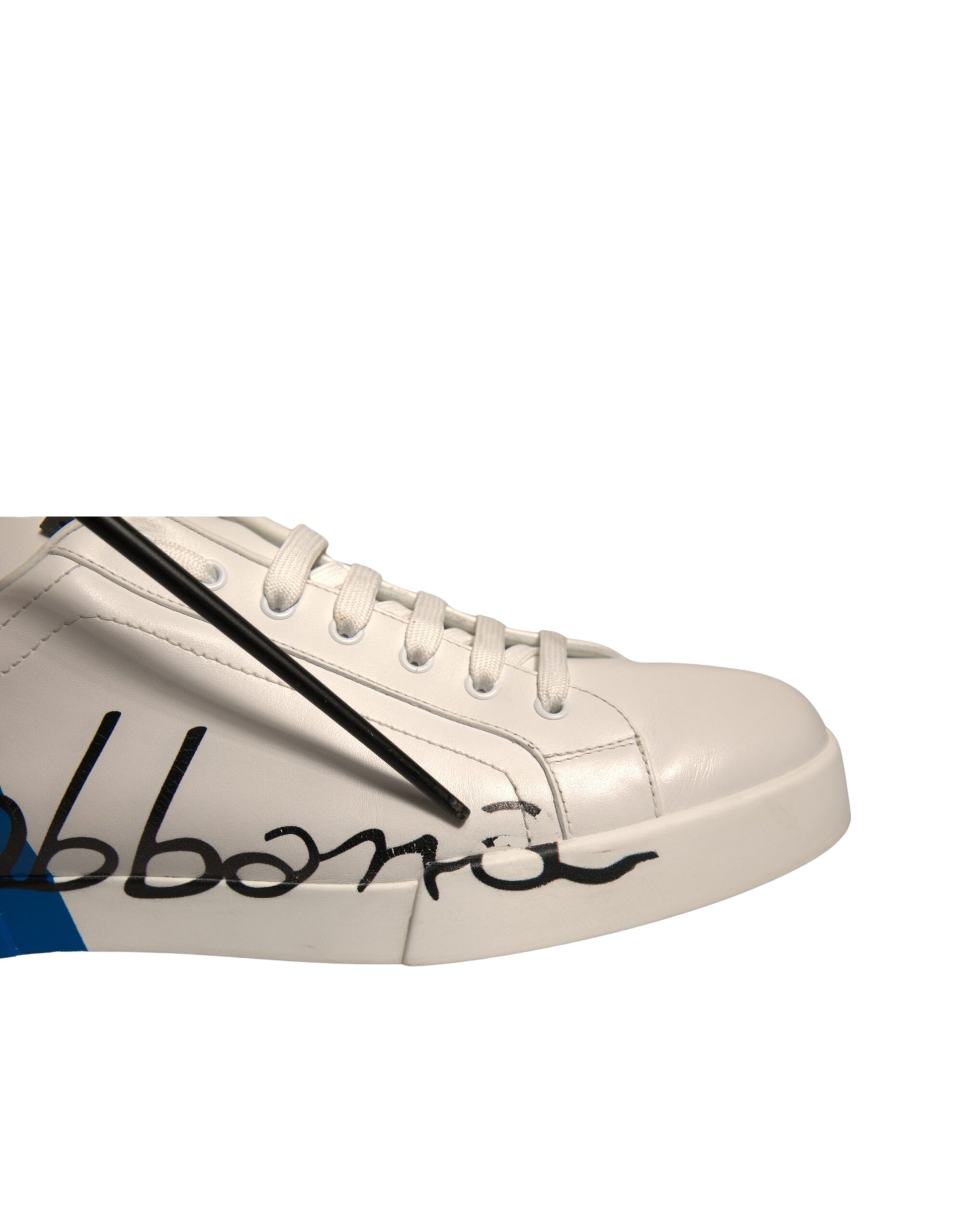 White Blue Logo Portofino Sneakers Shoes