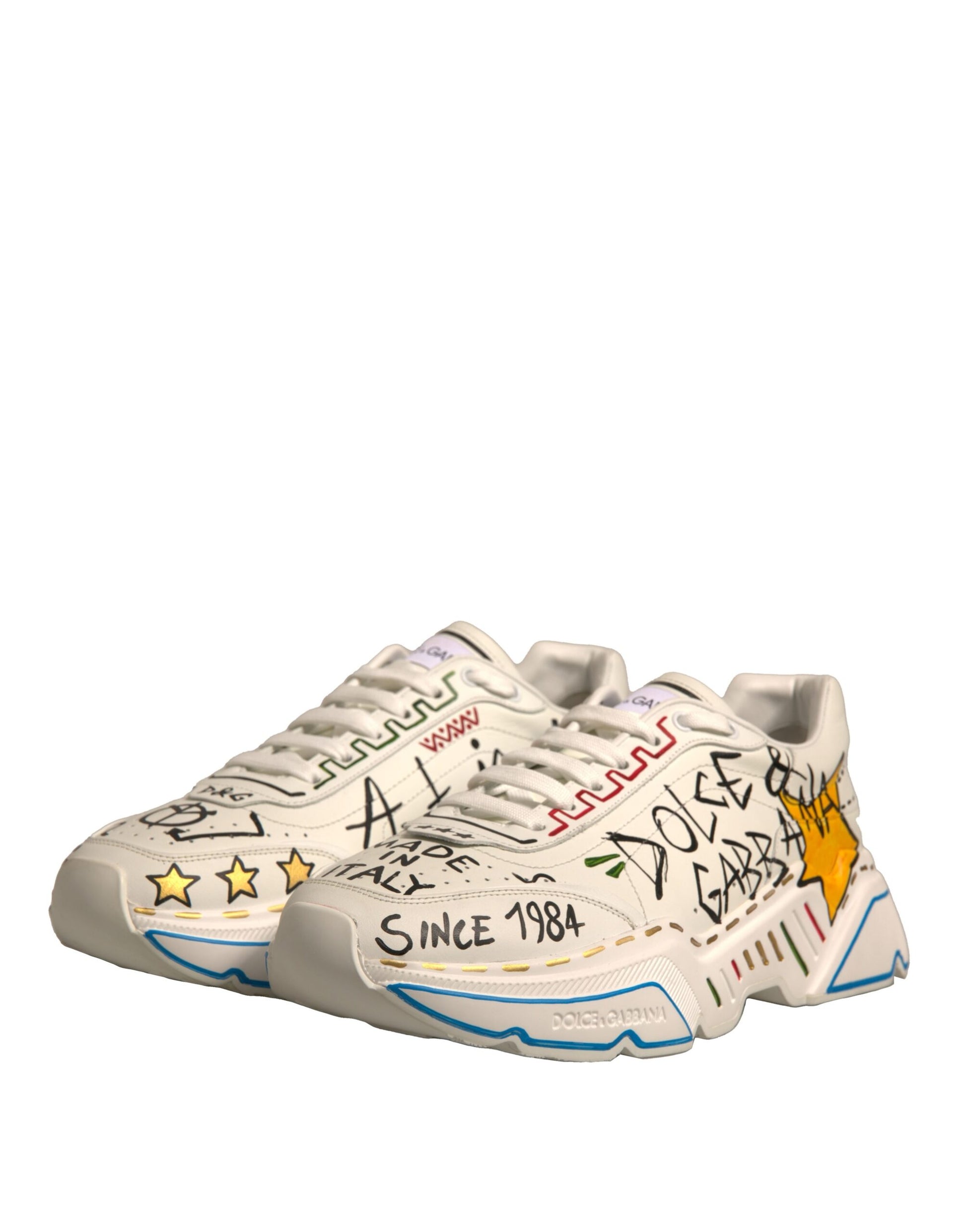 White Daymaster Hand Painted Sneakers Shoes