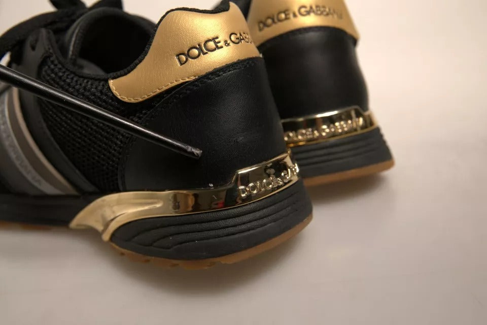 Black Gold Logo Casual Men Sneakers Shoes