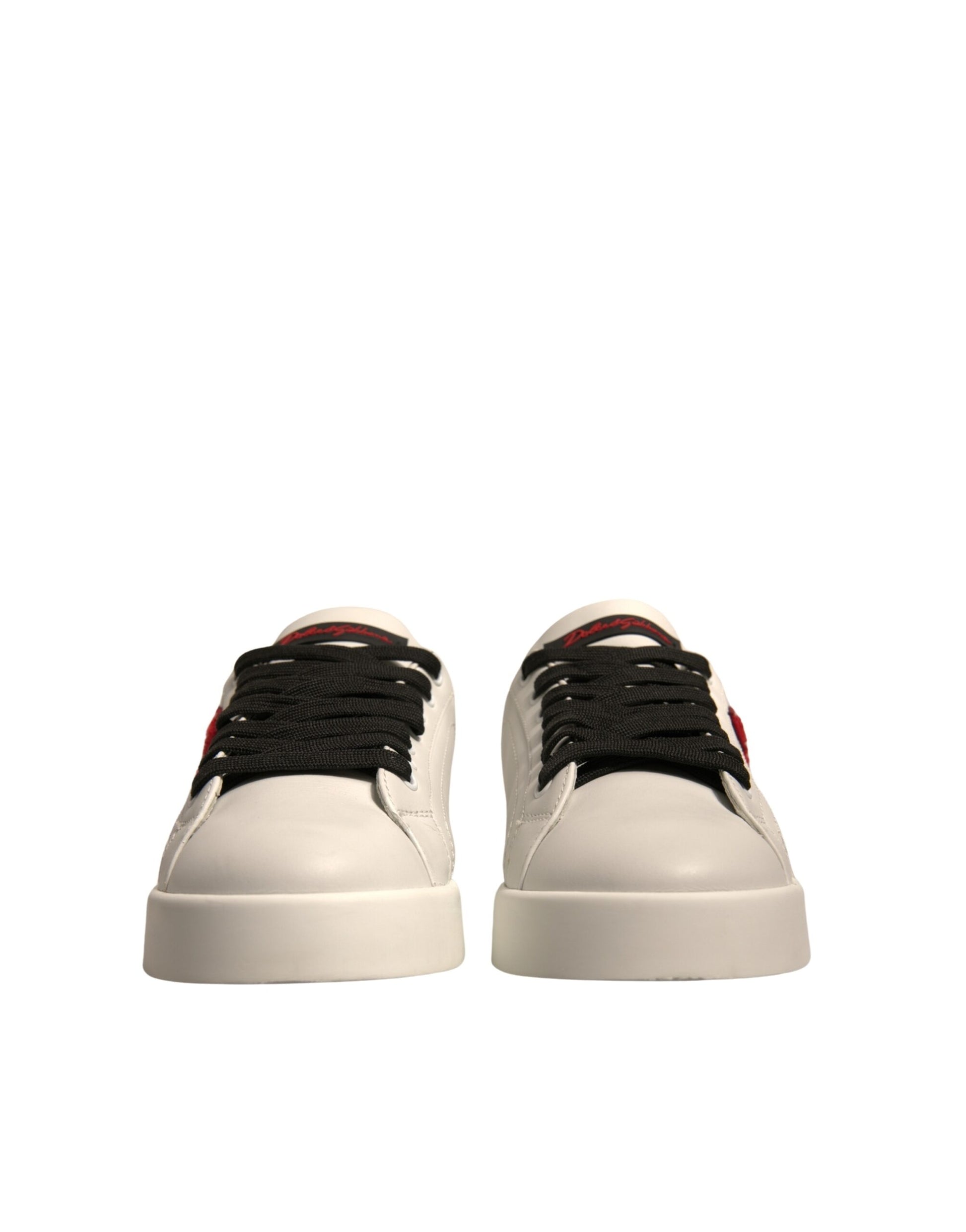 White Leather DG Logo Low Top Sneakers Shoes