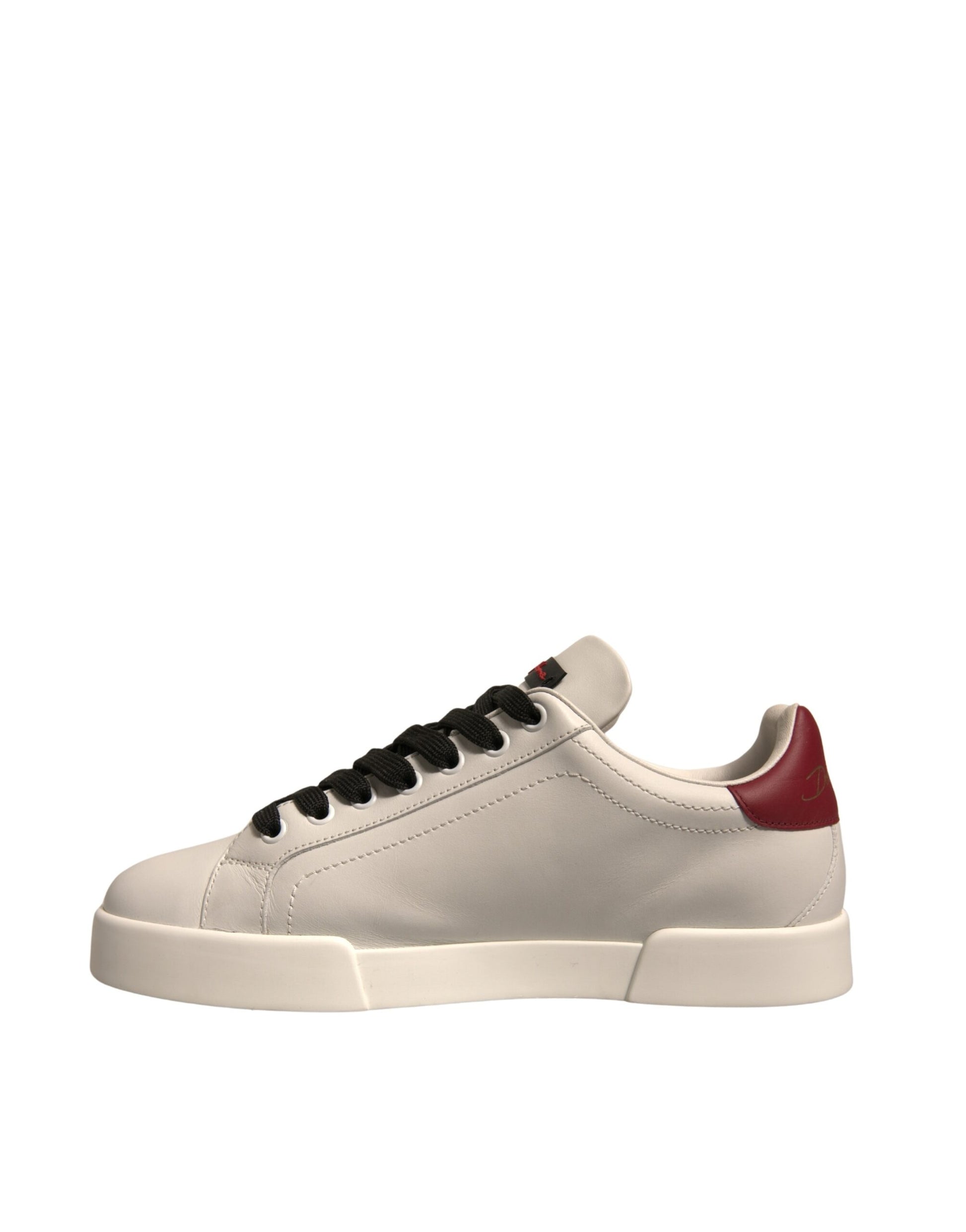 White Leather DG Logo Low Top Sneakers Shoes