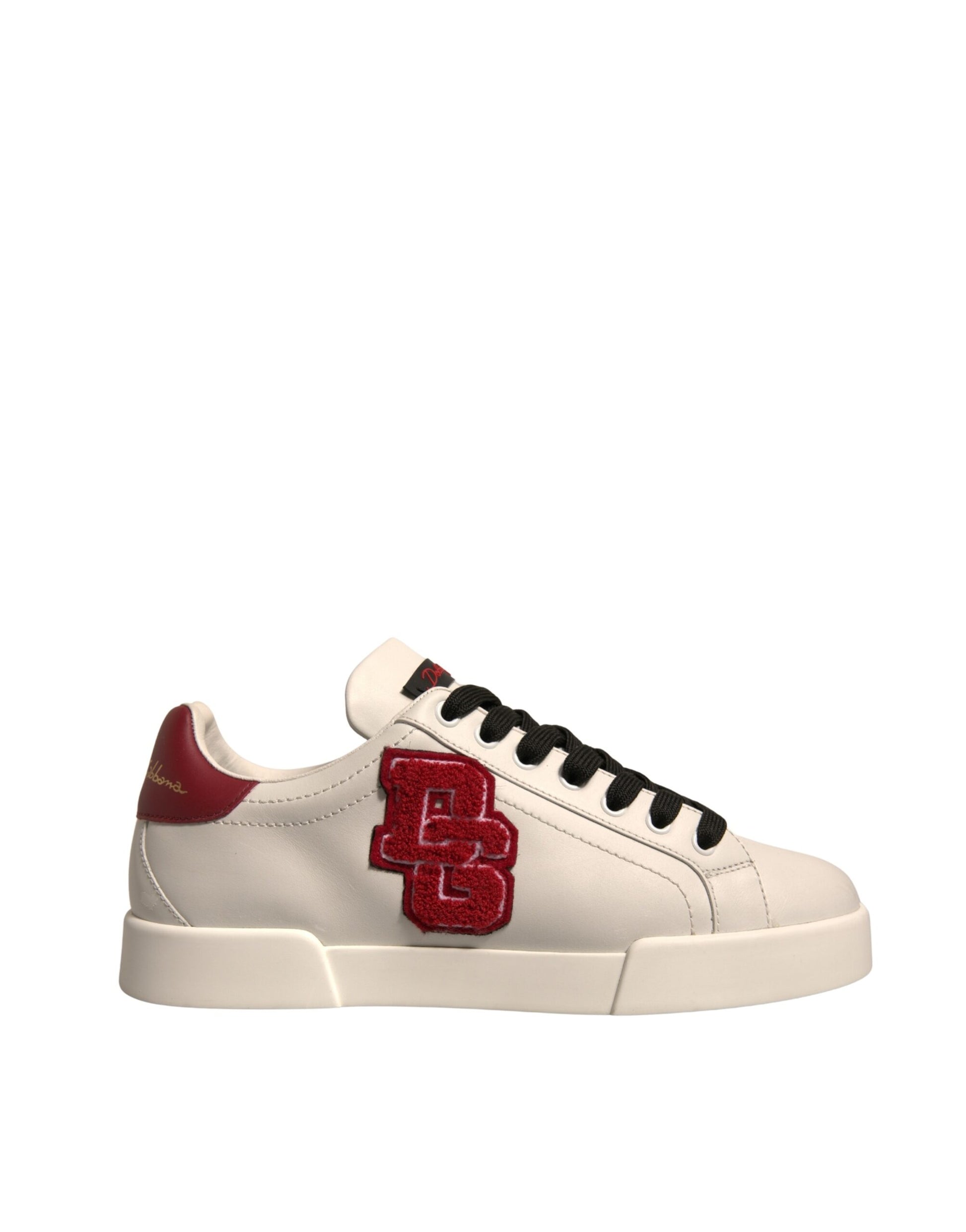 White Leather DG Logo Low Top Sneakers Shoes