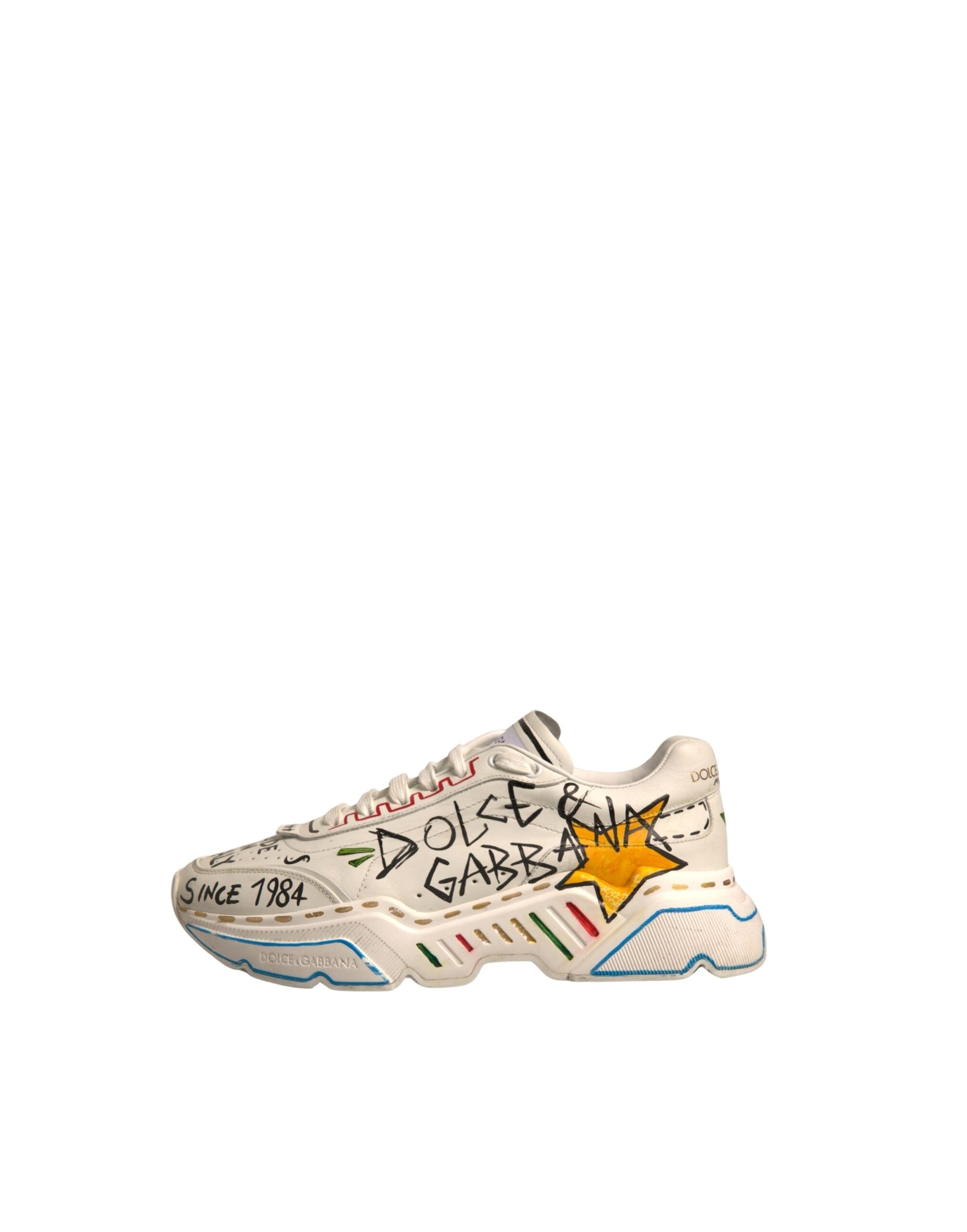 White Daymaster Hand Painted Sneakers Shoes