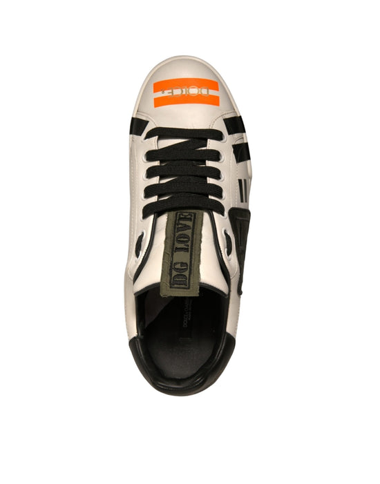 White Calfskin Patch Portofino Sneakers Shoes