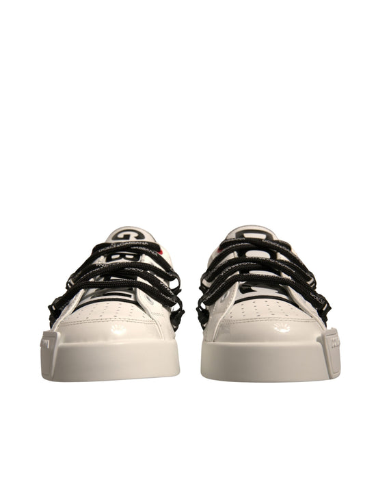 White Leather Portofino Low Top Sneakers Shoes