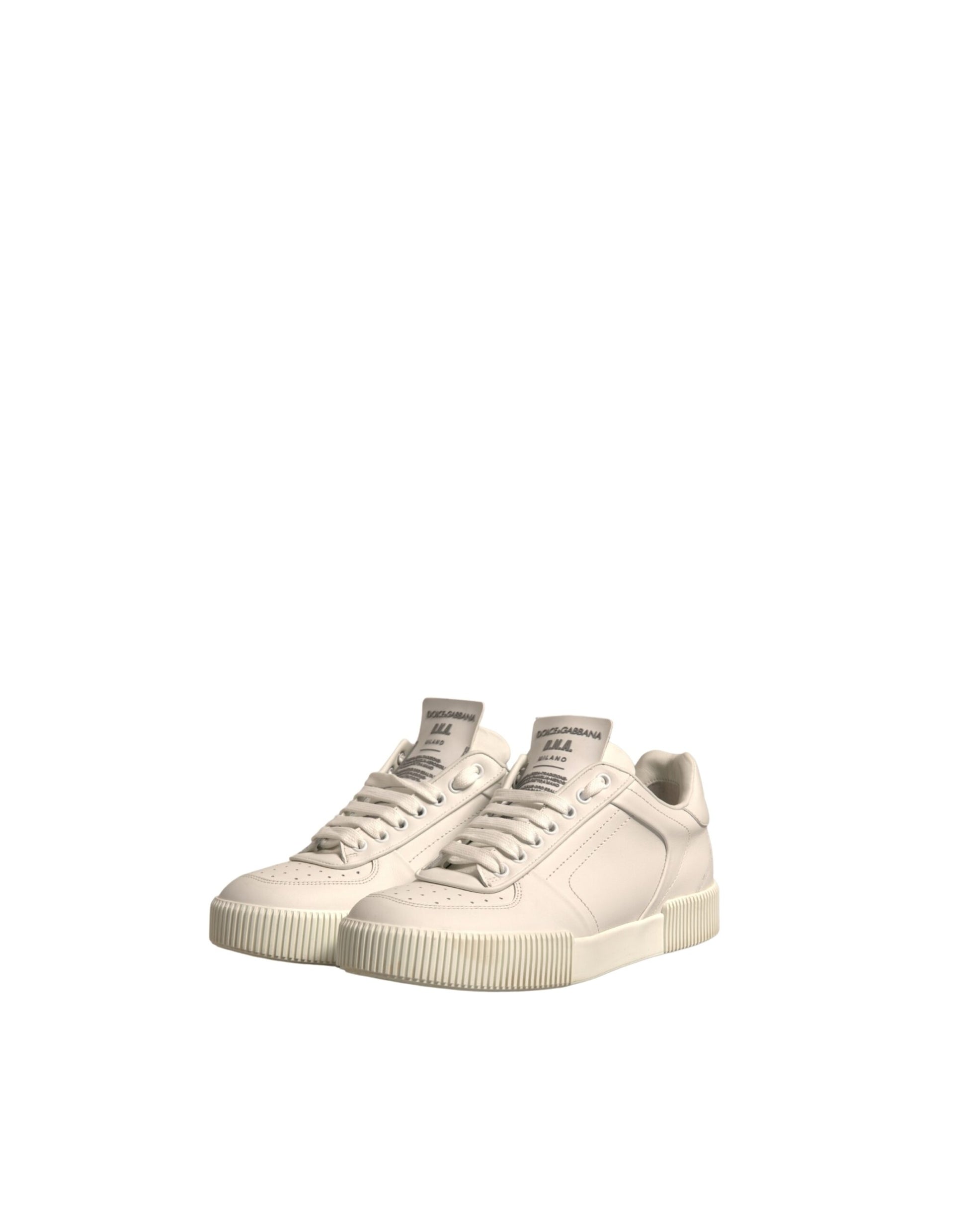 White Miami Leather Low Top Sneakers Shoes