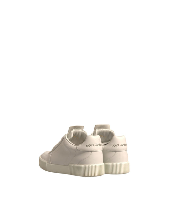 White Miami Leather Low Top Sneakers Shoes