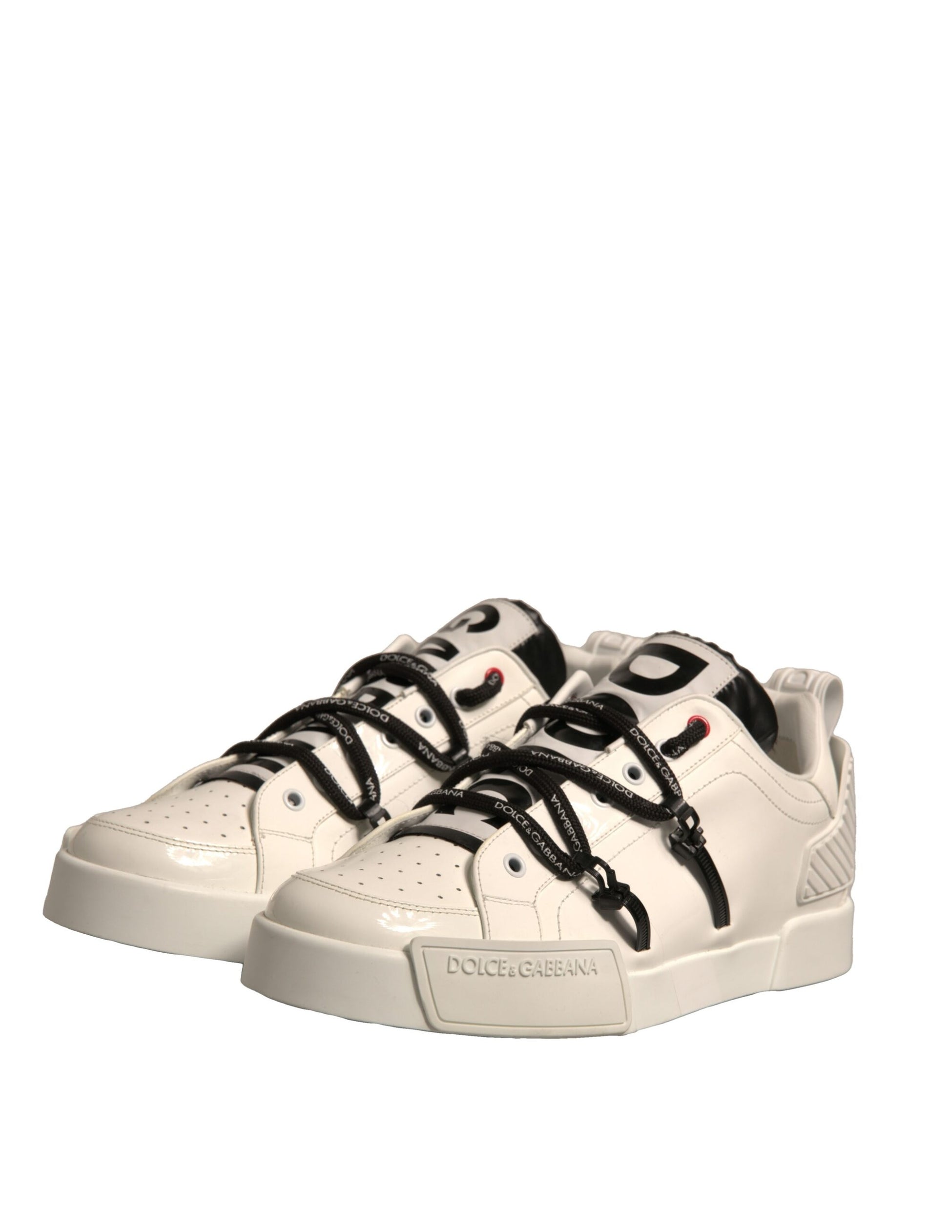 White Leather Portofino Low Top Sneakers Shoes