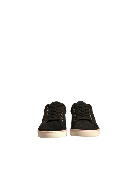 Black Logo Suede Leather Men Sneakers Shoes