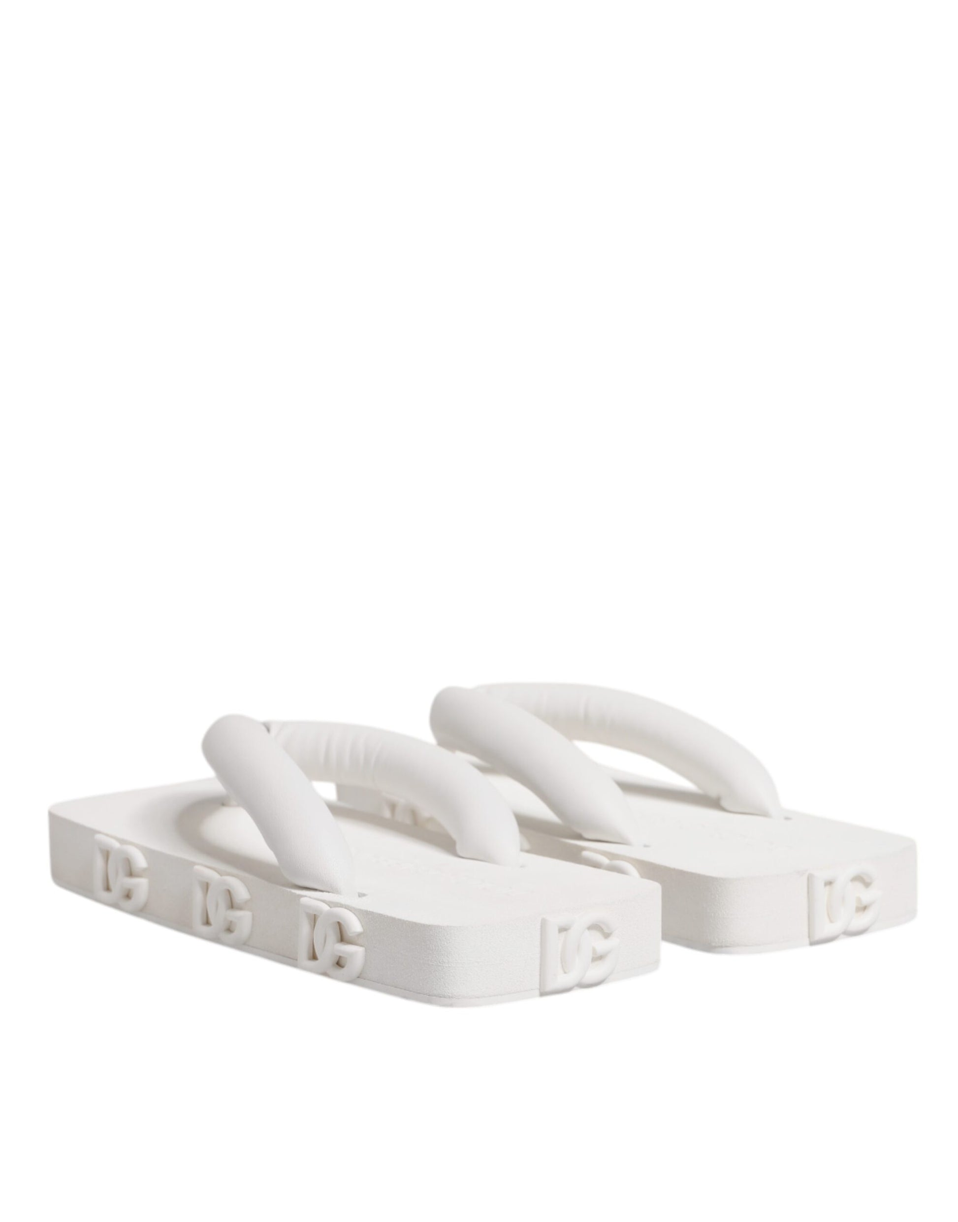 White Rubber Slides Flats Sandals Shoes