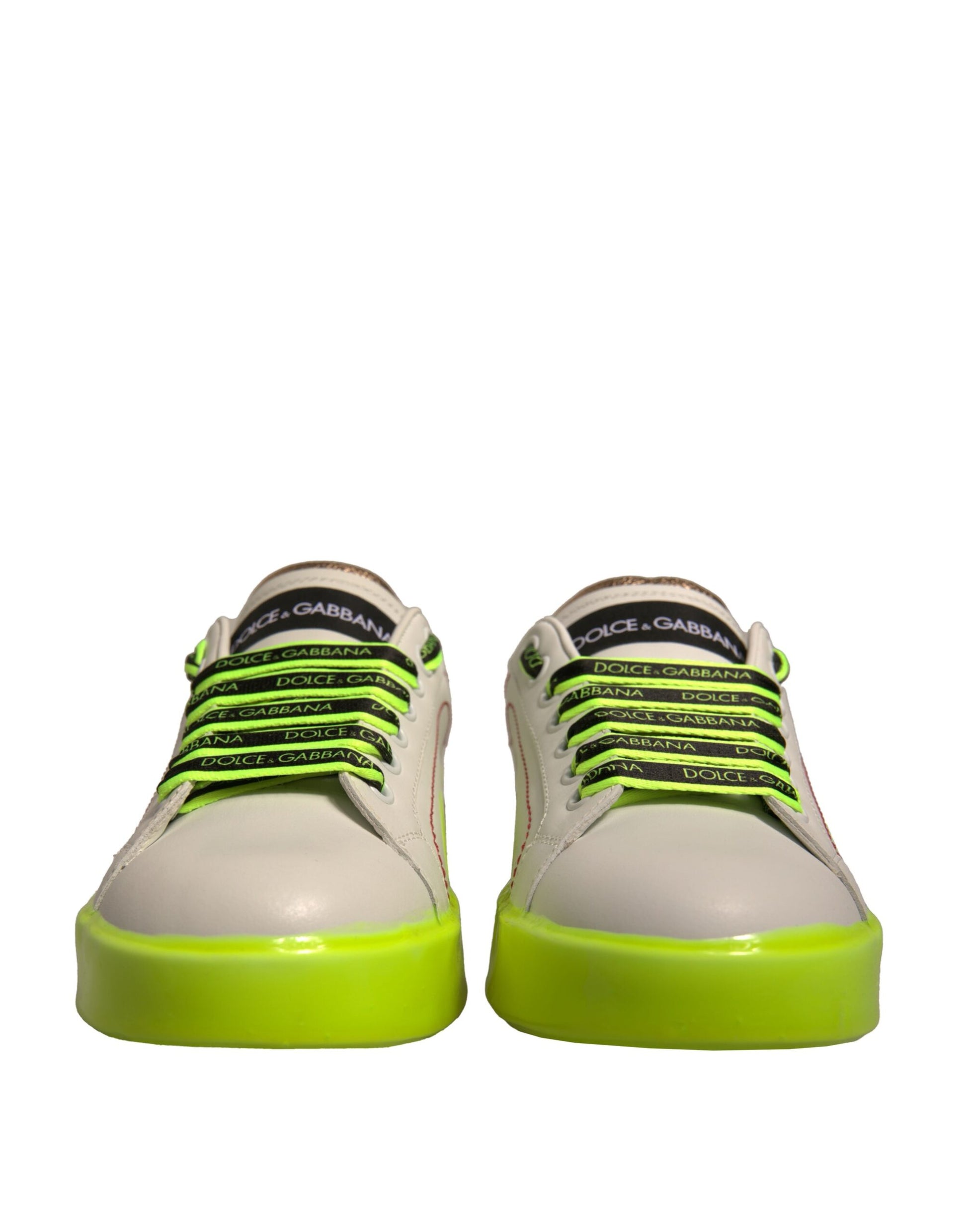 White Yellow Portofino Leather Sneakers Shoes