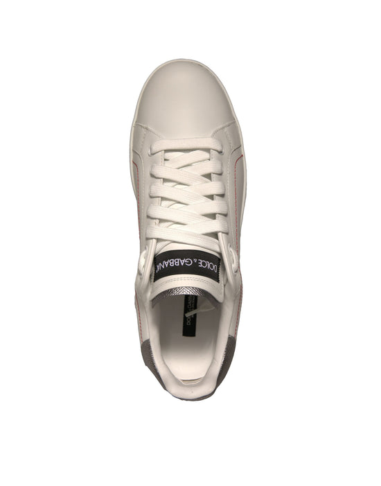 White Leather Classic Low Top Sneakers Shoes