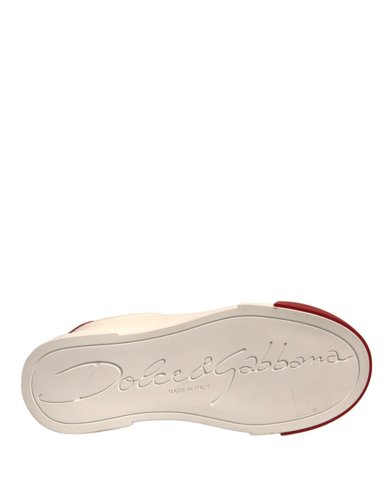 Shoes White Leather Logo Portofino Sneakers